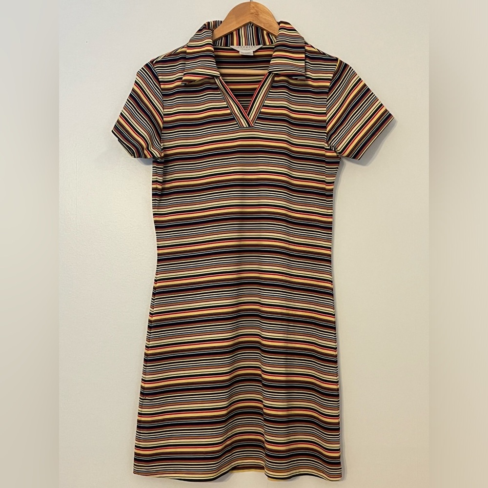 Vintage 1990s Express Tricot Polo Space Dye Dress Medium
